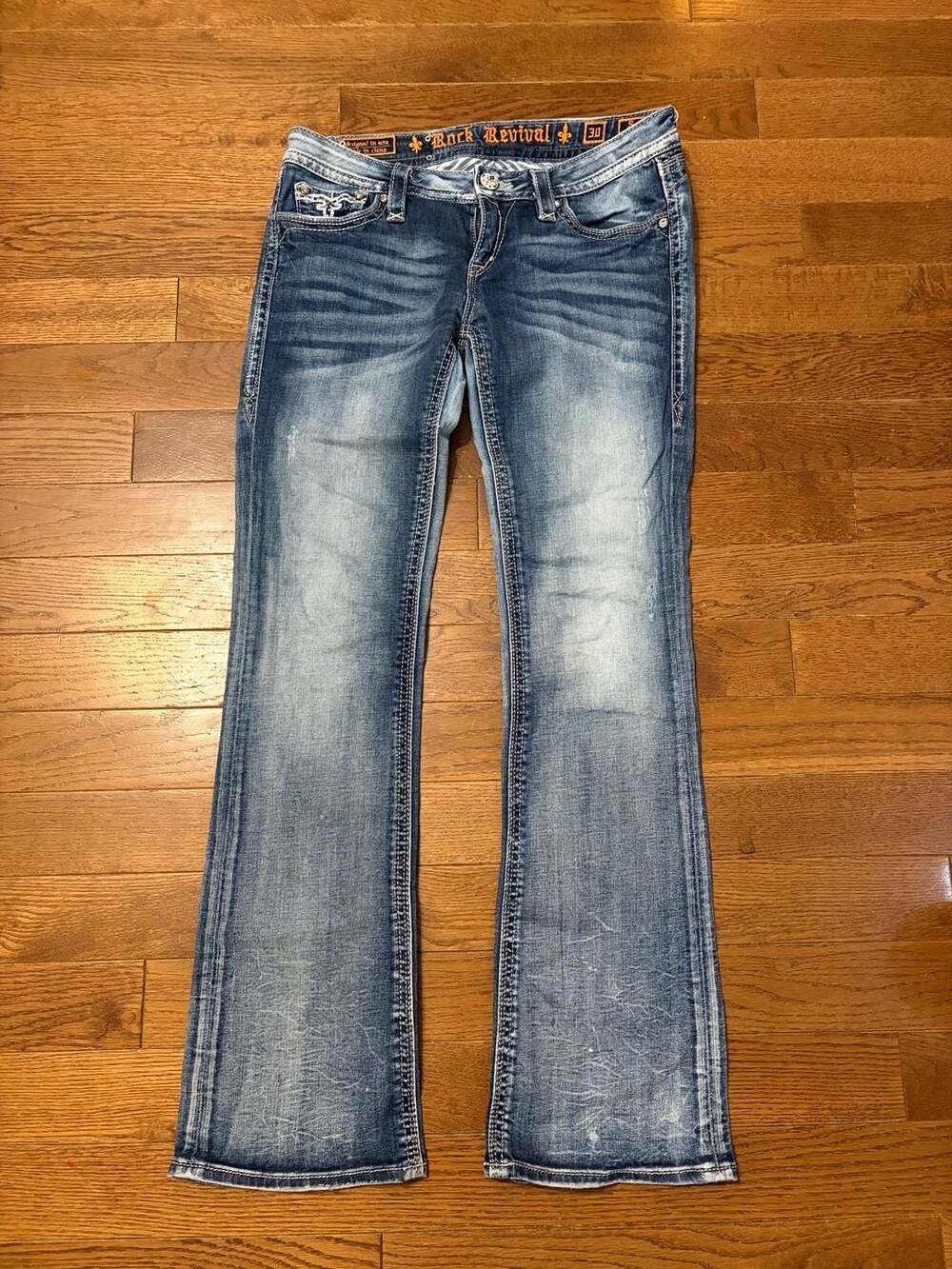 Rock Revival Womens Easy Straight Irela Bling Jeans Size 30x28